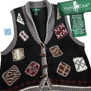 Hunt Club Patchwork Vest Sz M